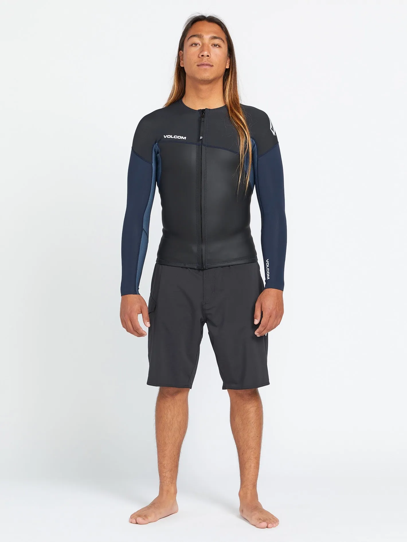 1.5Mm Front Zip Neoprene Top - Charcoal