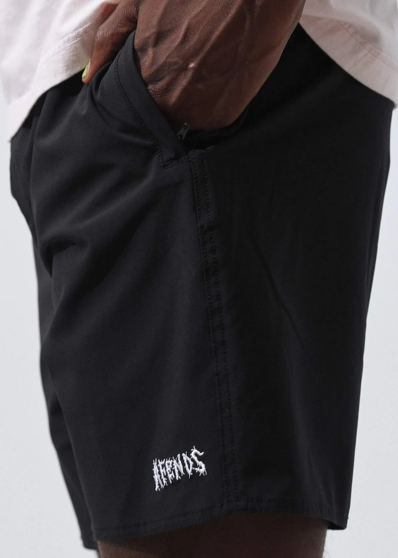 Afends Mens Baywatch Metal - Elastic Waist Boardshort - Black