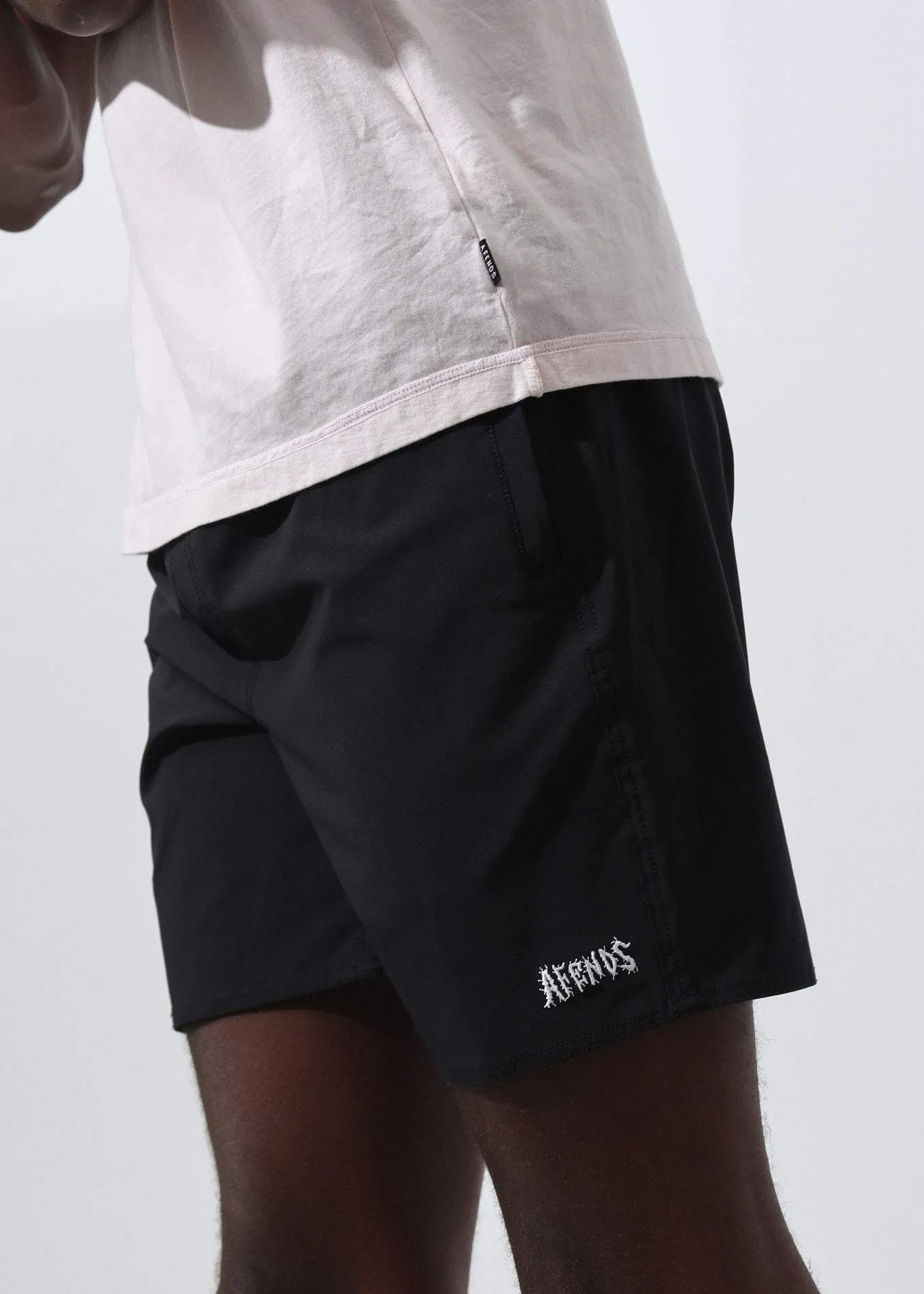 Afends Mens Baywatch Metal - Elastic Waist Boardshort - Black