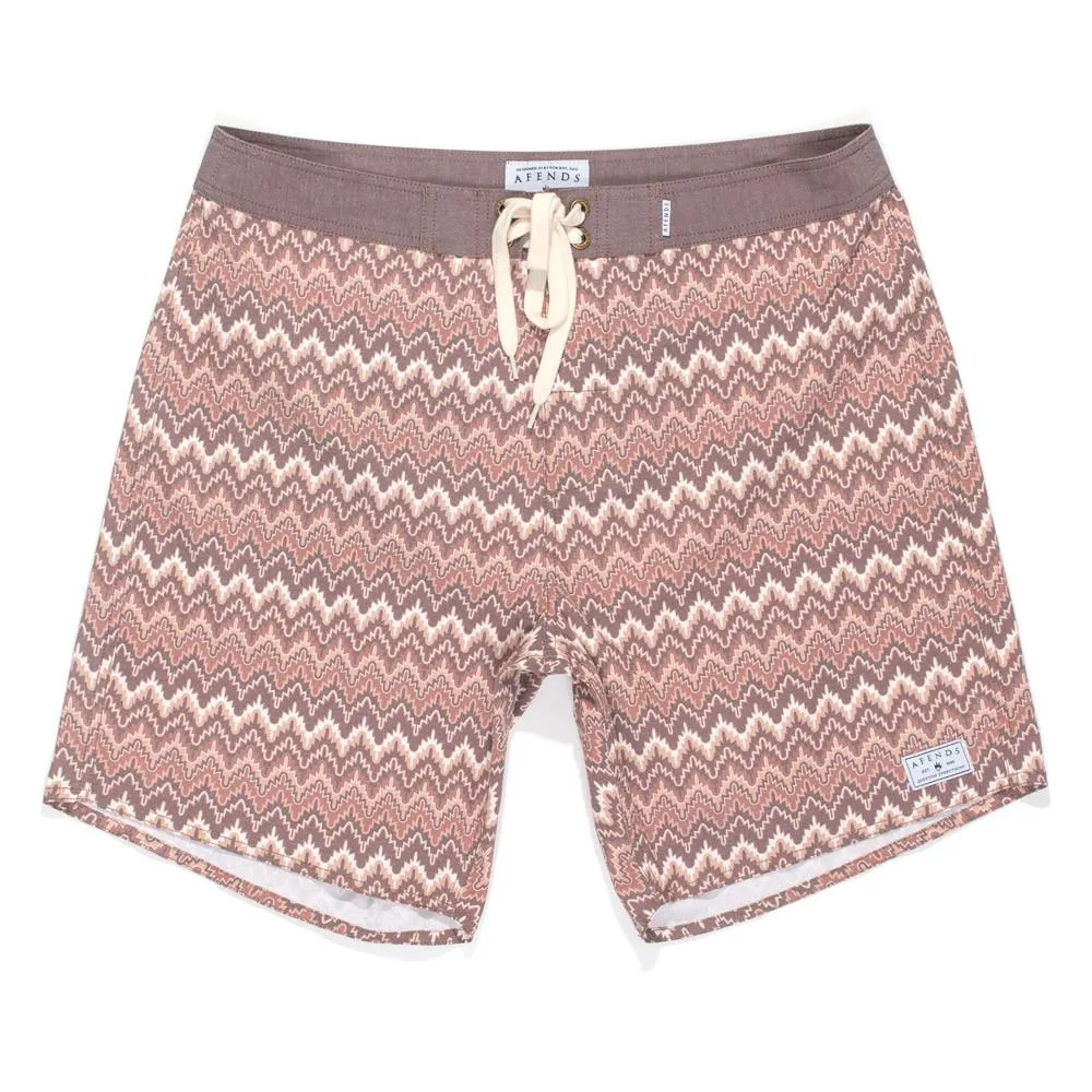 Afends Mens Easyrider - Crochet - Fixed Waist Board Short