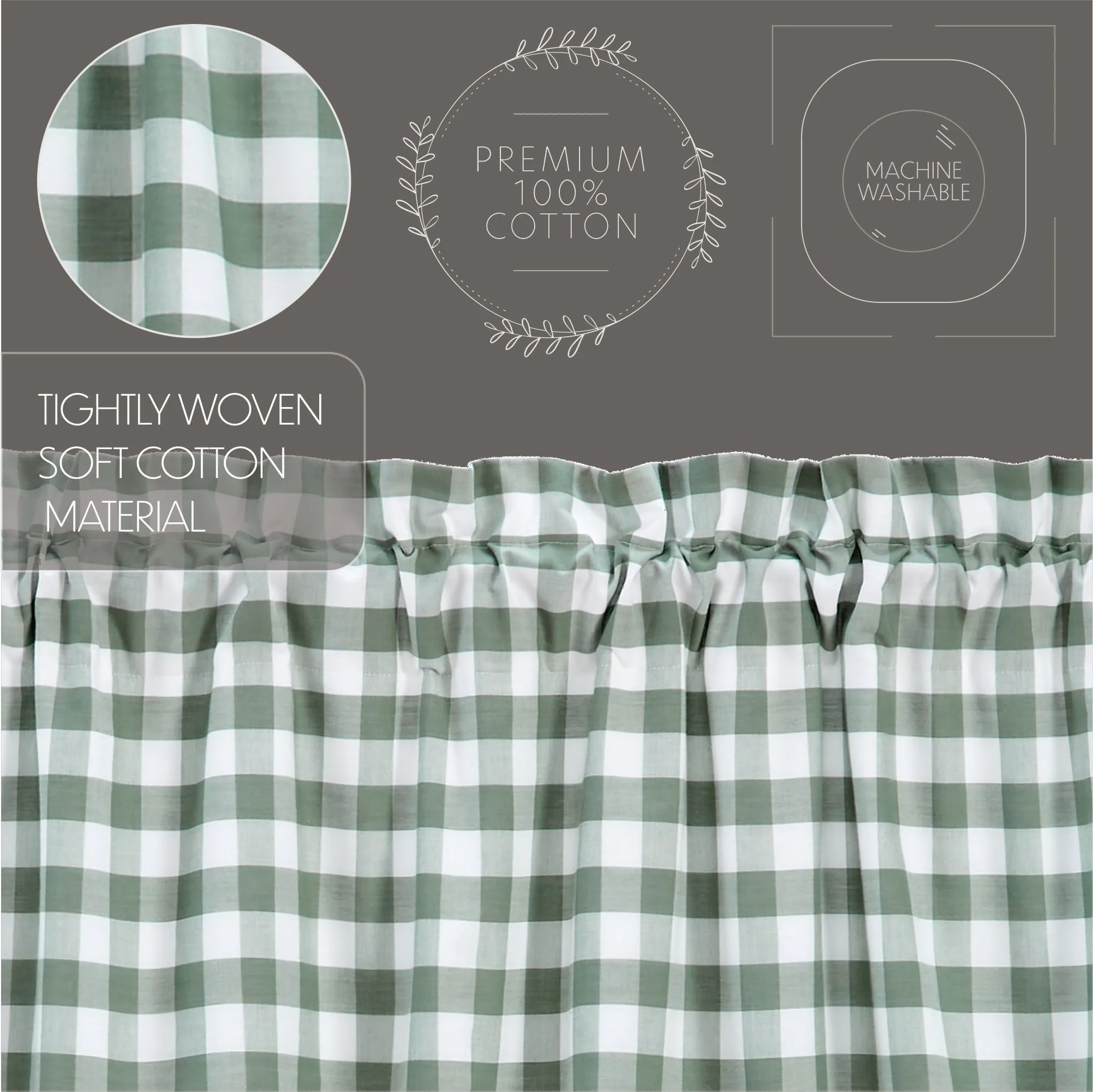Annie Buffalo Green Check Panel Set of 2 84x40