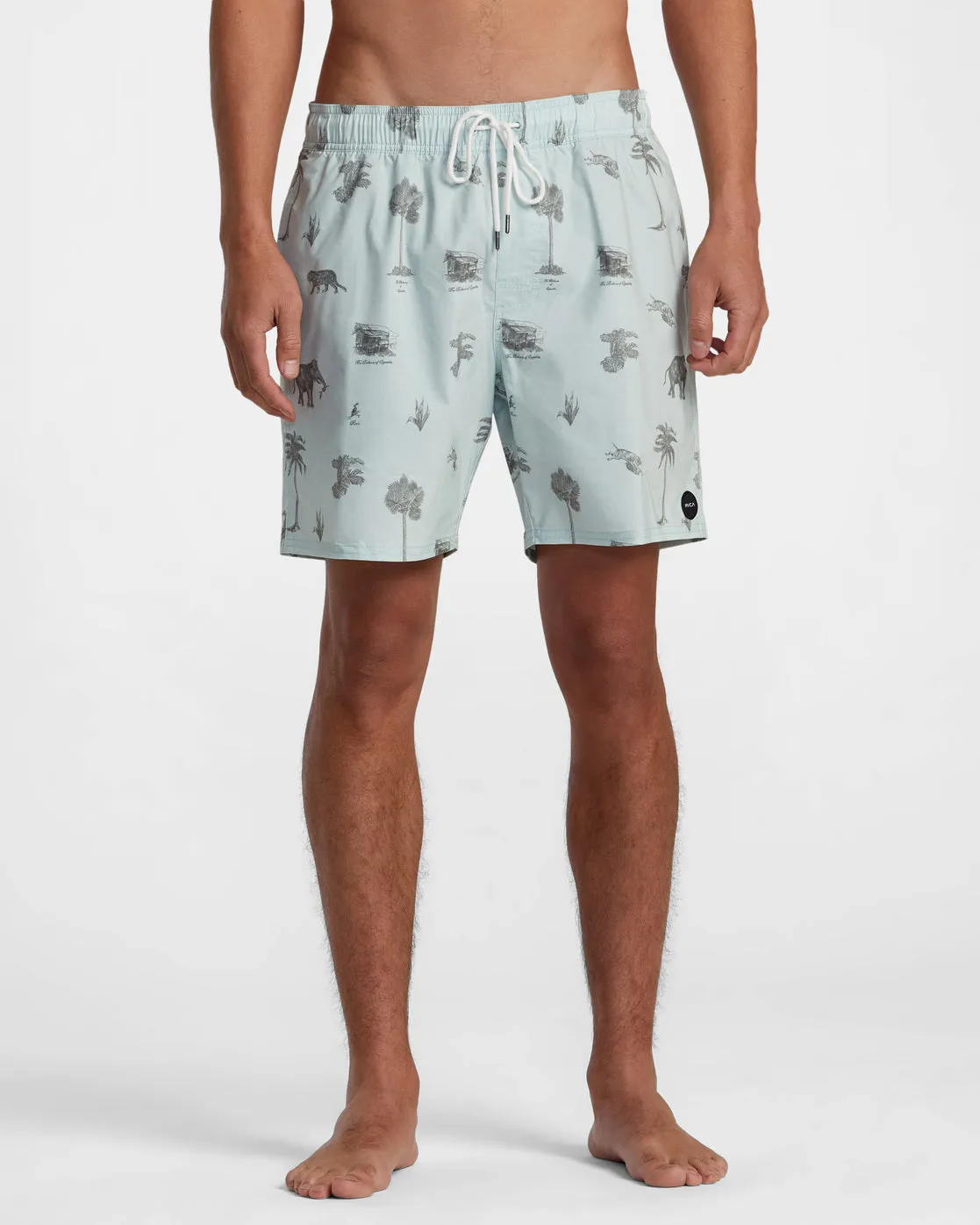 Barnes Elastic Waist 17" Boardshorts - Cool Blue