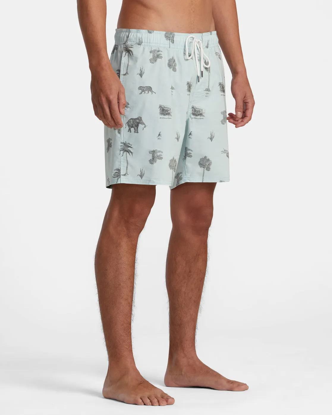 Barnes Elastic Waist 17" Boardshorts - Cool Blue