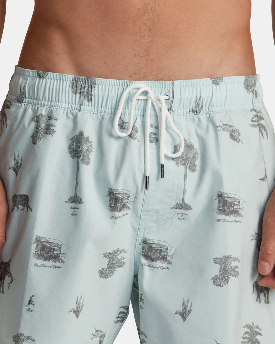 Barnes Elastic Waist 17" Boardshorts - Cool Blue