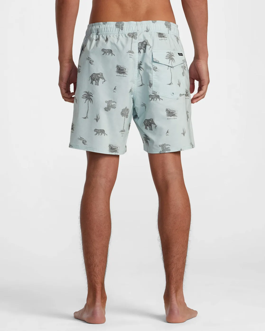 Barnes Elastic Waist 17" Boardshorts - Cool Blue