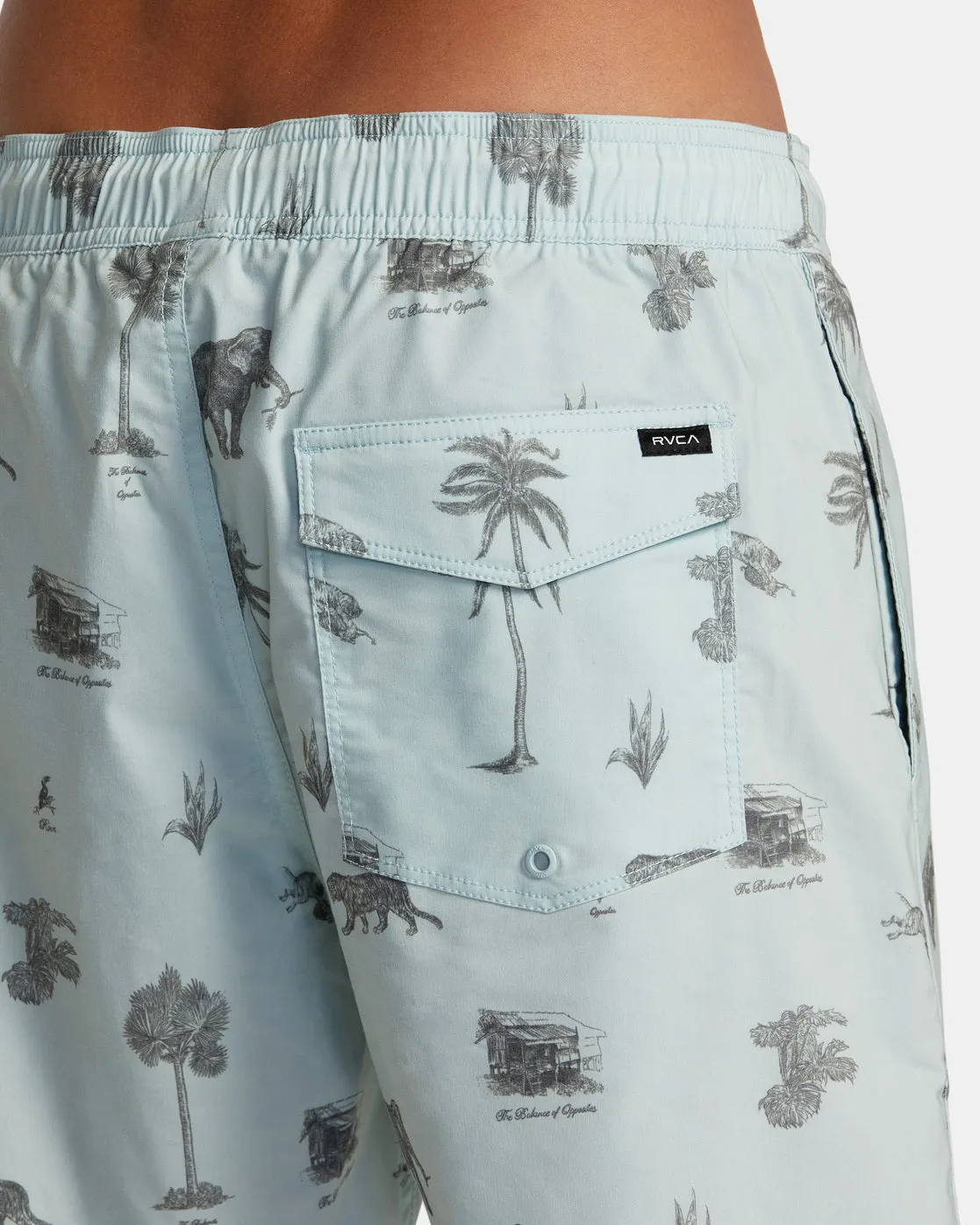 Barnes Elastic Waist 17" Boardshorts - Cool Blue