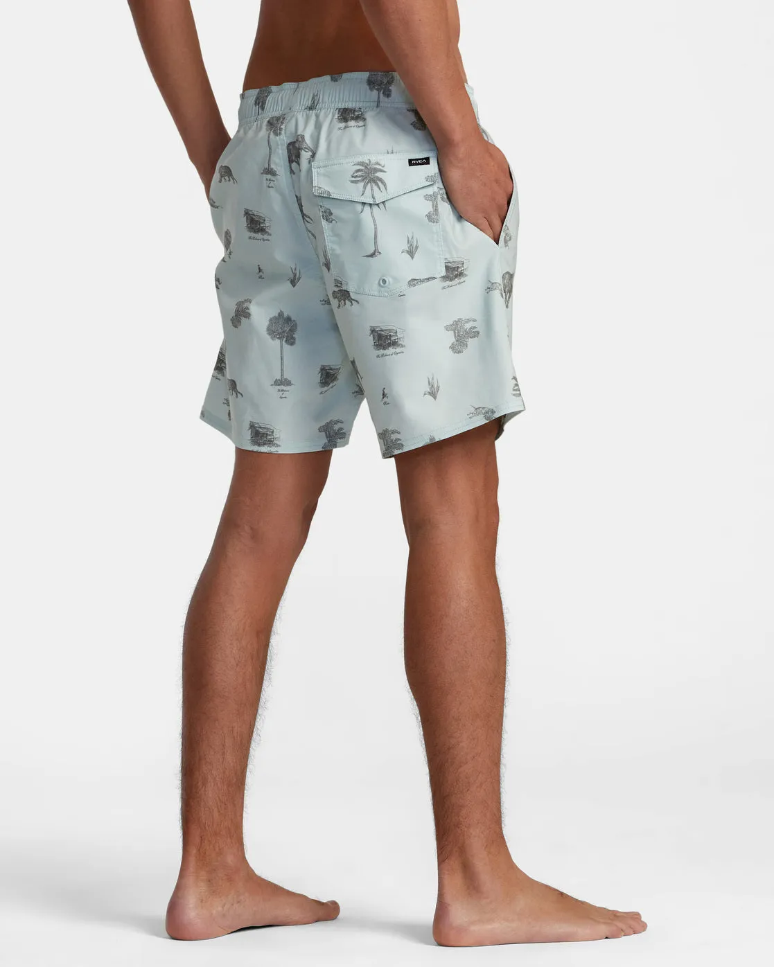 Barnes Elastic Waist 17" Boardshorts - Cool Blue