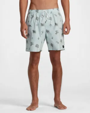 Barnes Elastic Waist 17" Boardshorts - Cool Blue