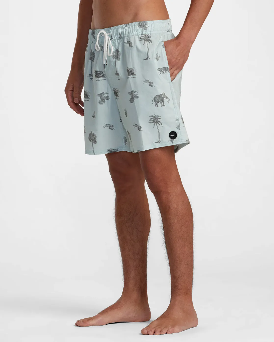 Barnes Elastic Waist 17" Boardshorts - Cool Blue