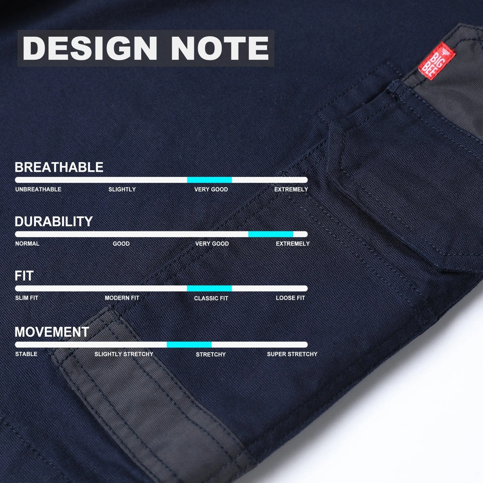 Big Bee BRUMBY Work Shorts, Stretch Cotton