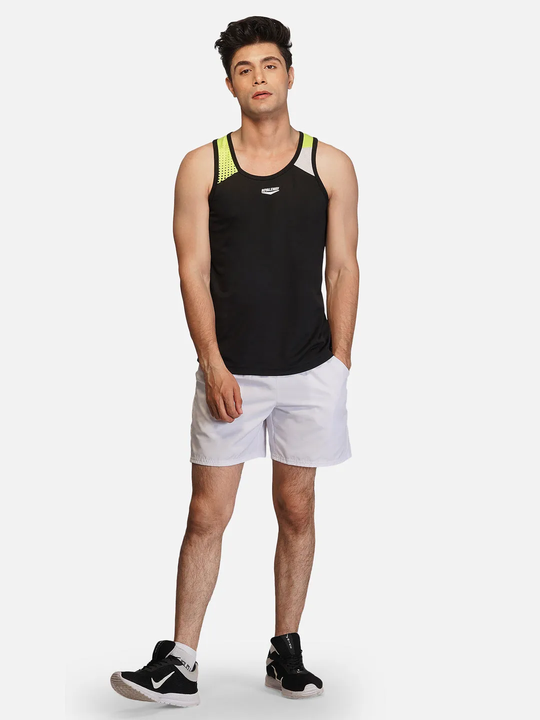 Black & Neon Green Designer Vest RWM4029