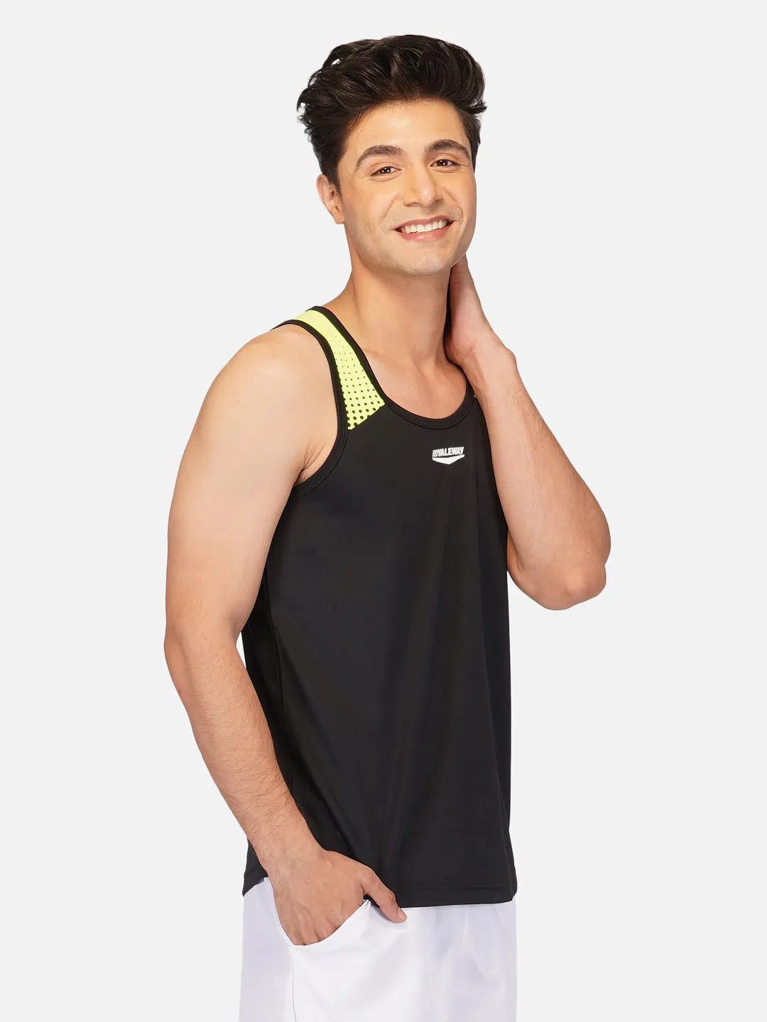 Black & Neon Green Designer Vest RWM4029