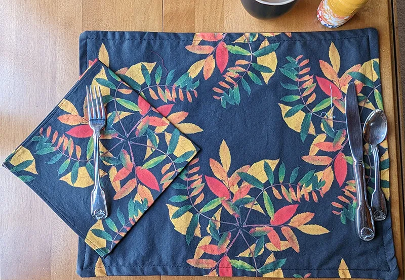 Black Sumac Denim Placemats (Set of 4)
