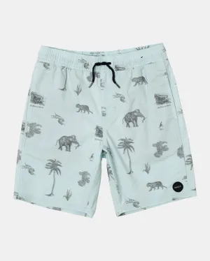 Boys Barnes Elastic Waist 16" Boardshorts - Cool Blue