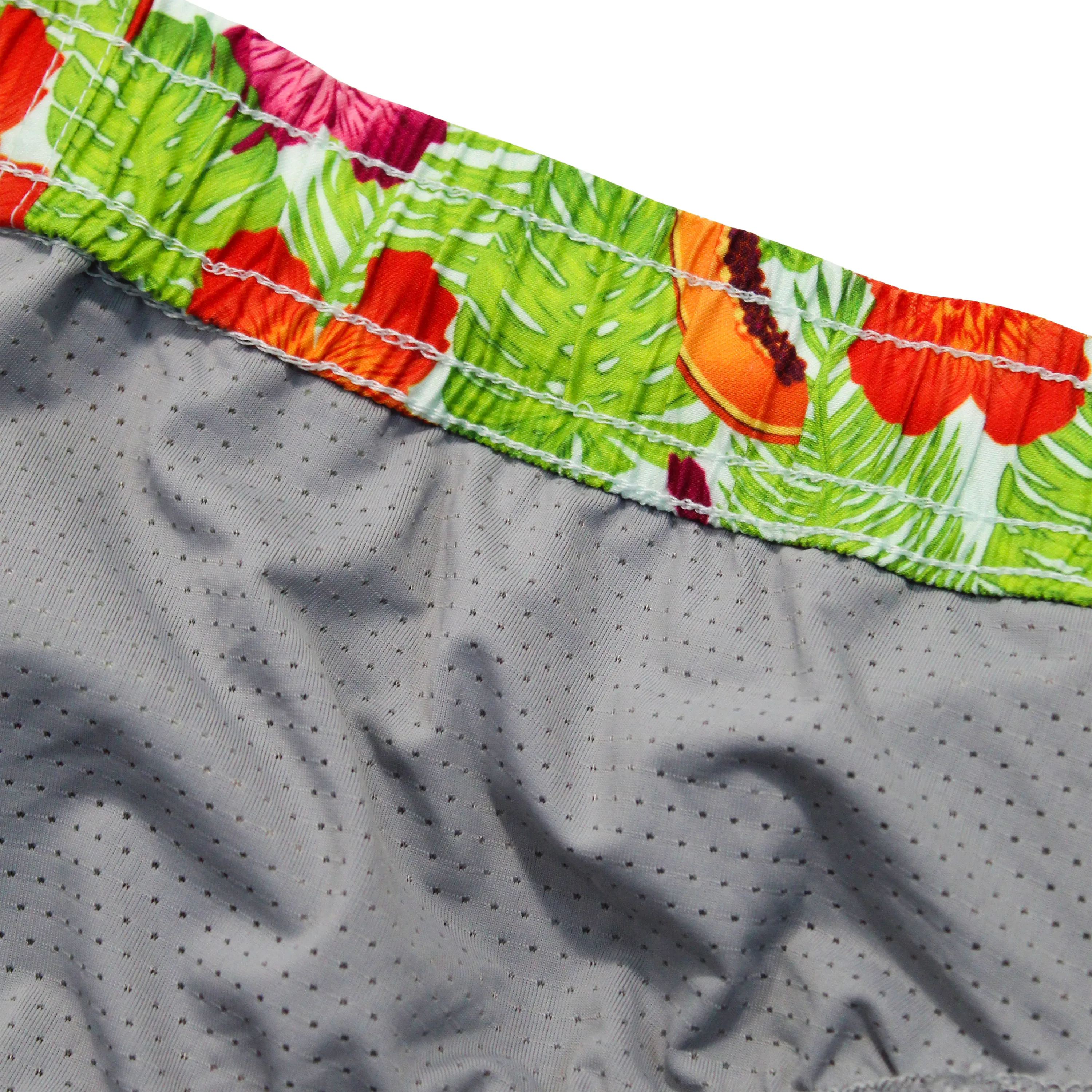 Boys Long Sleeve Zipper Rash Guard and Swim Trunk Set | "Hibiscus"