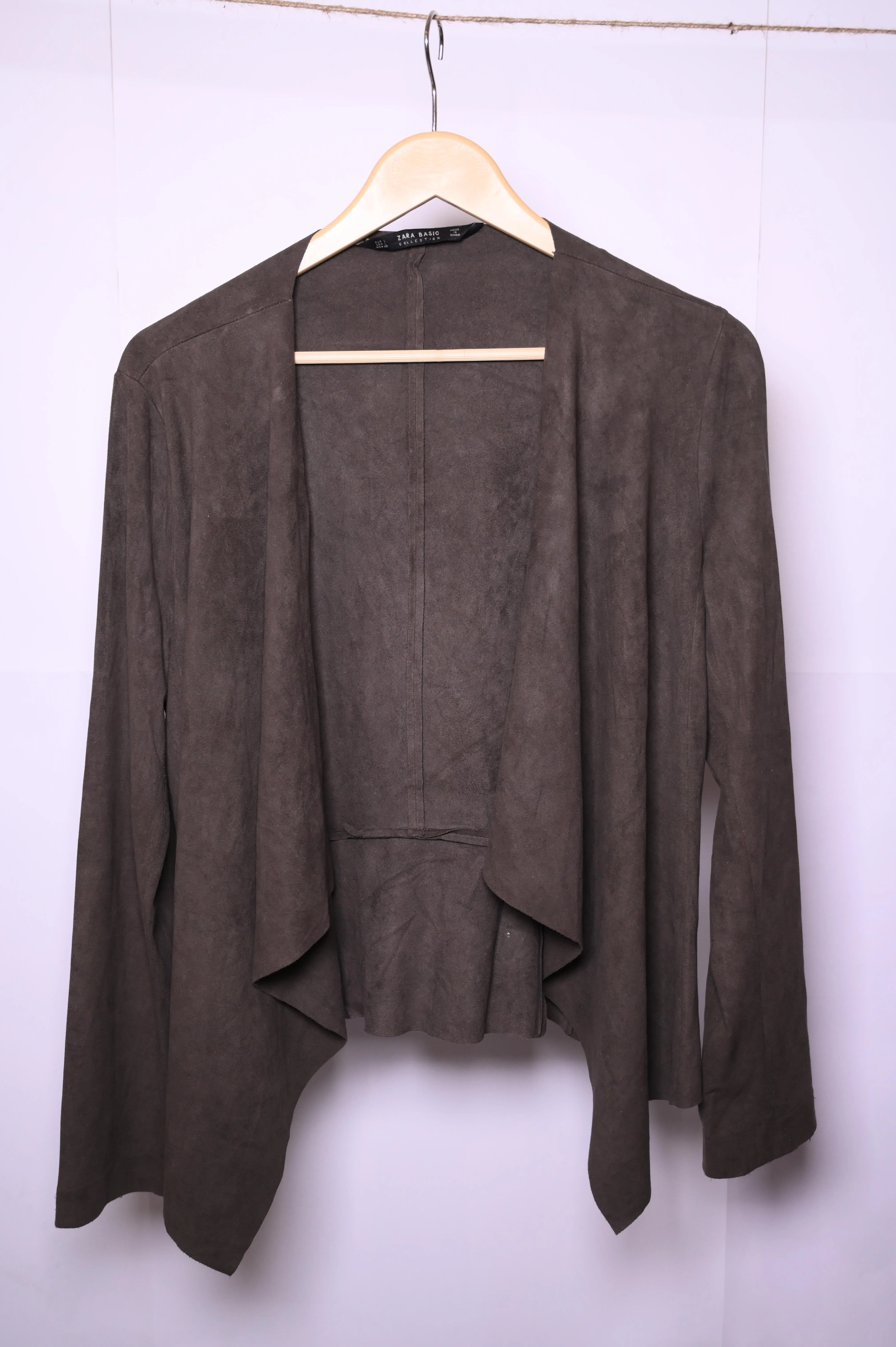 Brown Polyester Shrug By Zara