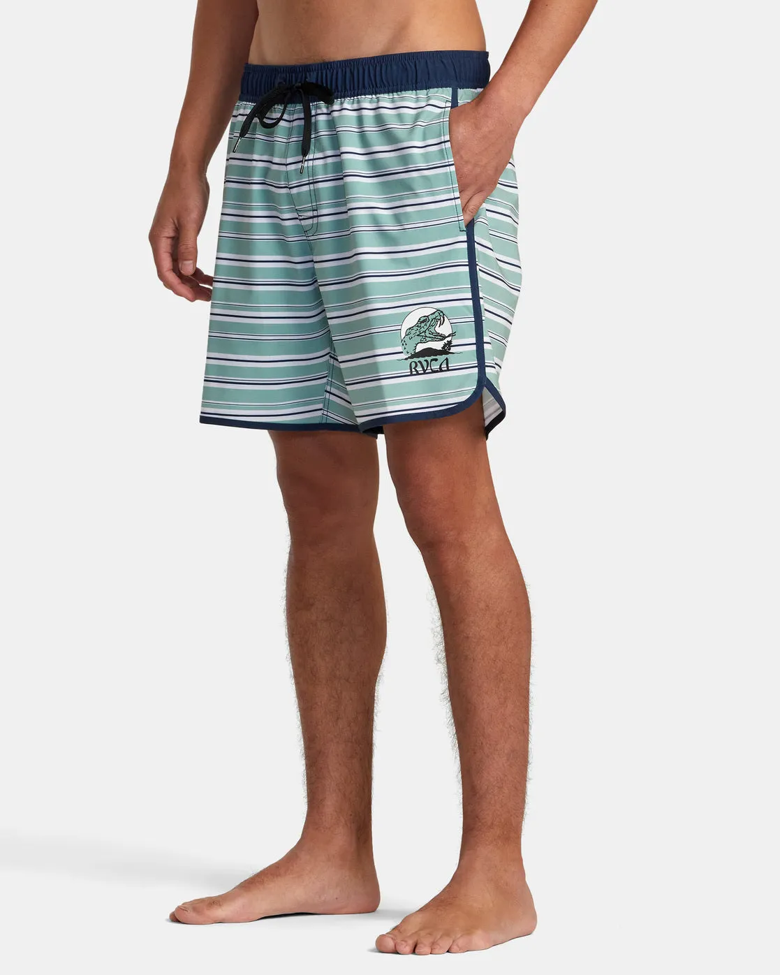 Eastern Elastic Waist 17" Boardshorts - Green Haze