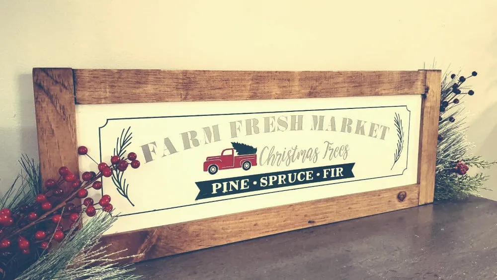 Farm Fresh Christmas Trees Sign | Farmhouse Style | 2 Feet Long