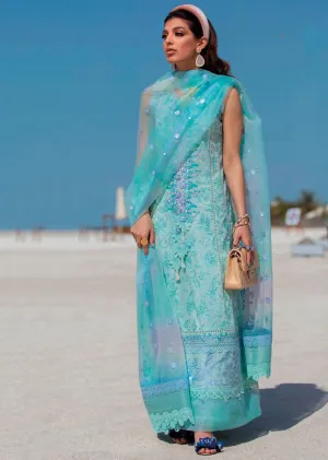 Pure Cotton Blue Unstitched Pakistani Suit For Ladies