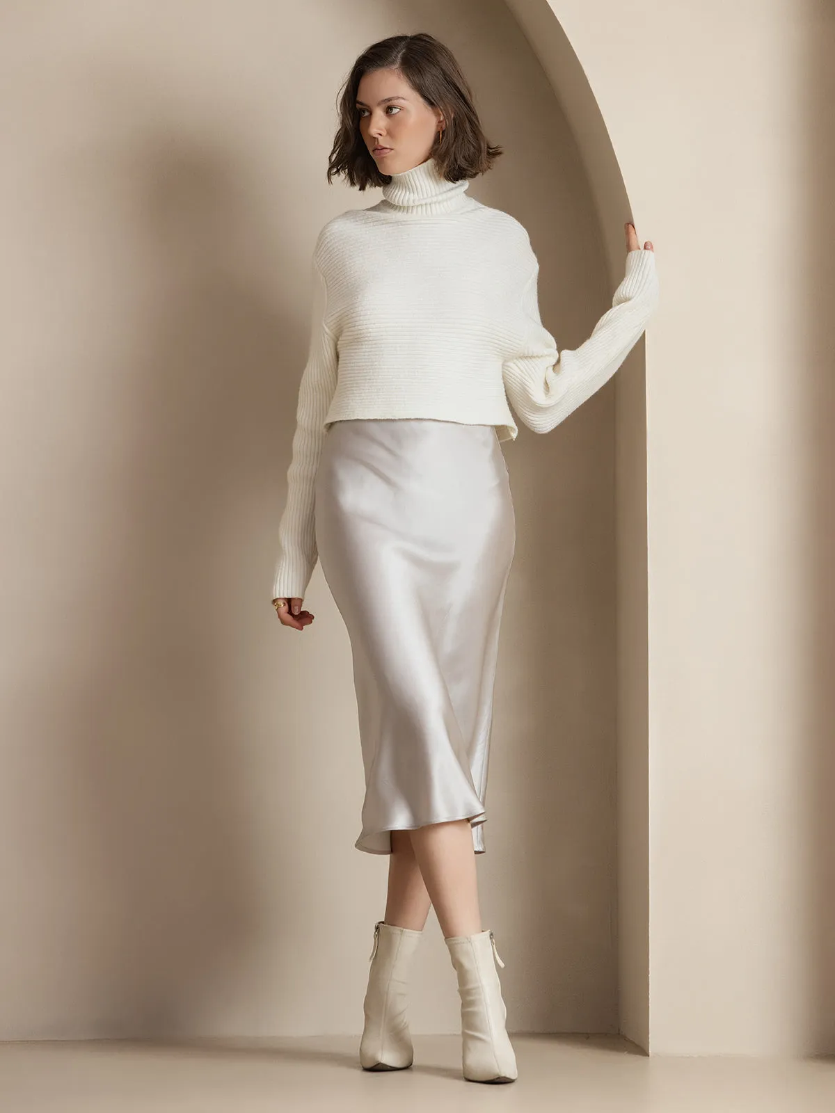 Pure Silk Basic Elegant Skirt