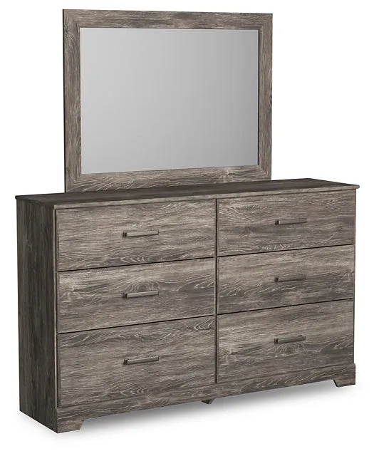 Ralinksi Twin Panel Bed with Mirrored Dresser, Chest and Nightstand