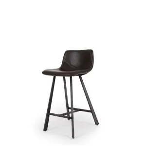 Rustic Barstool PU - Dark Brown