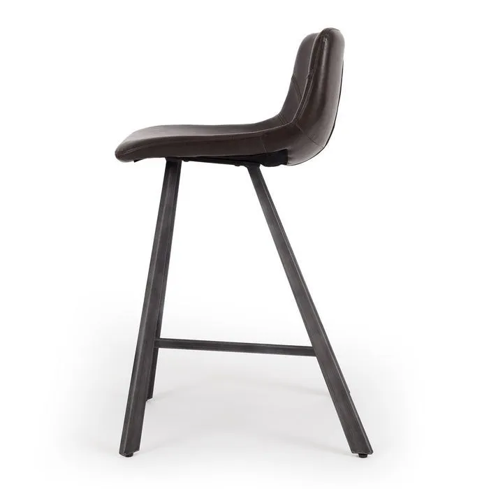 Rustic Barstool PU - Dark Brown