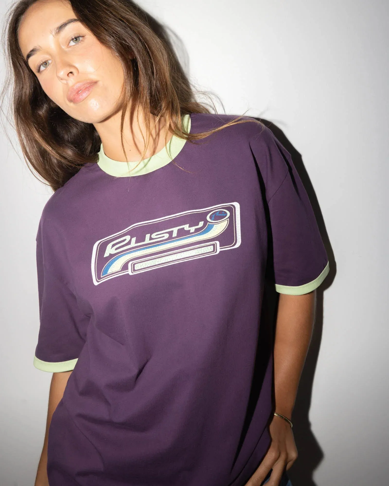 Rusty Boarding Pass Oversize Tee