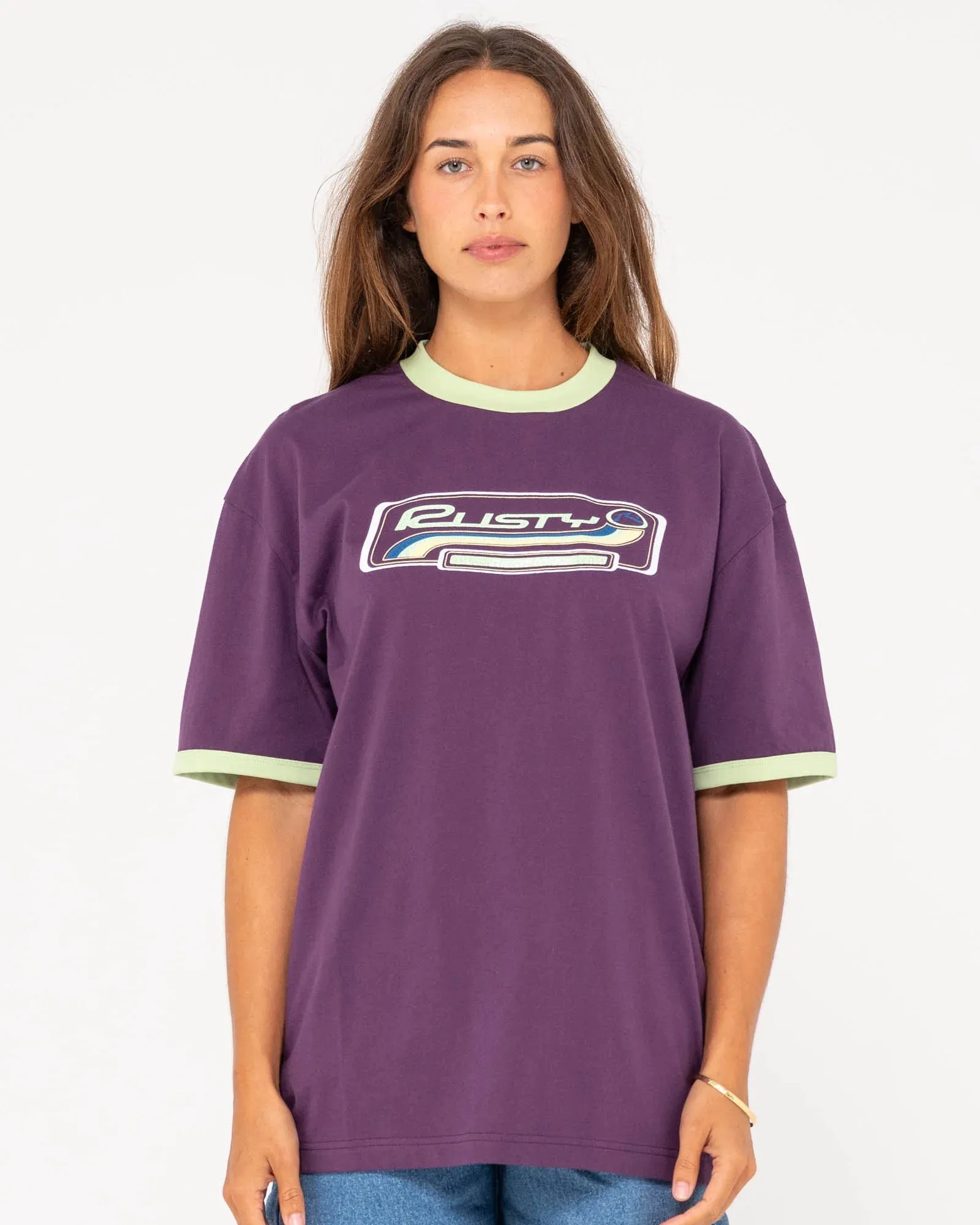 Rusty Boarding Pass Oversize Tee