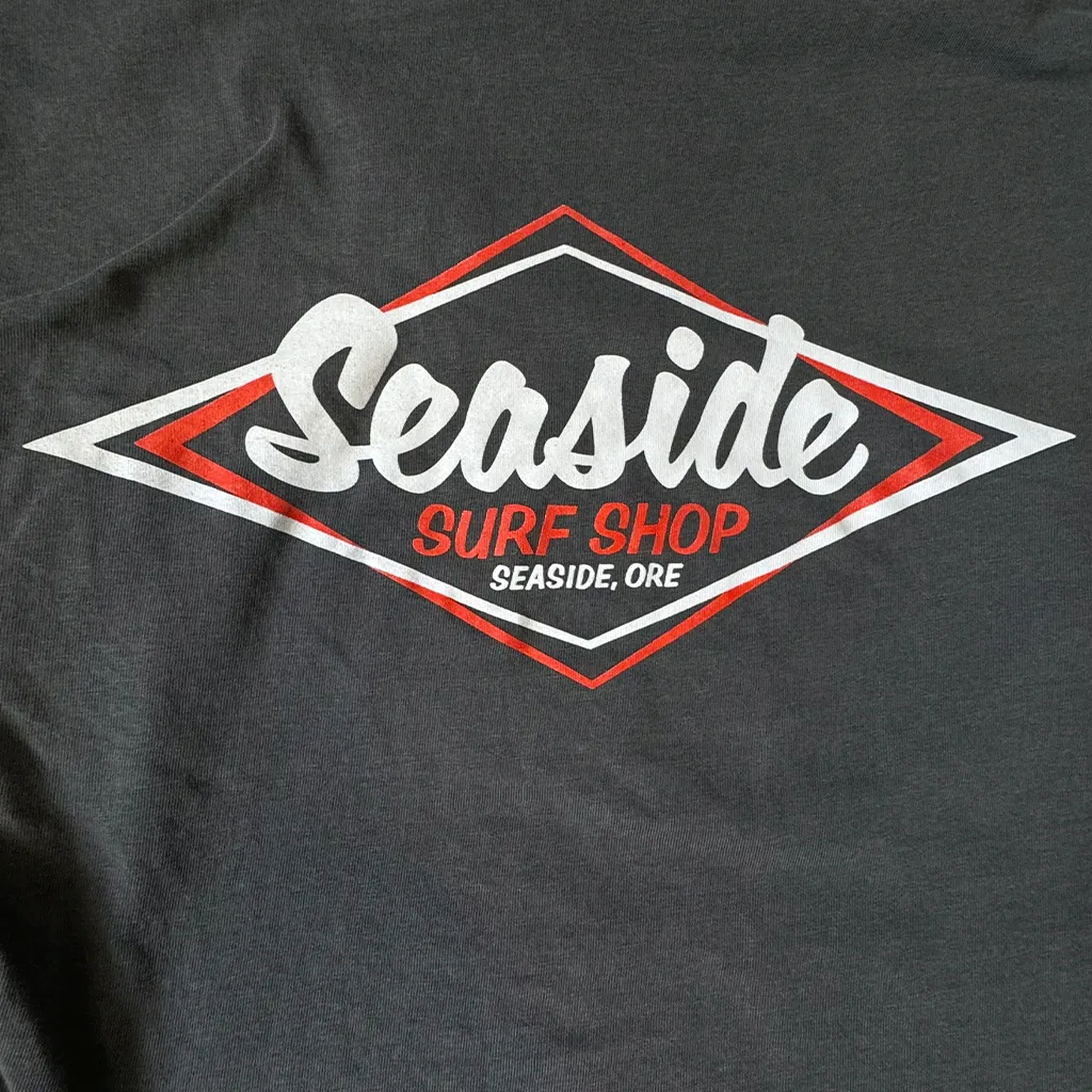 Seaside Surf Garment Dyed Vintage Logo L/S Tee - Smoke