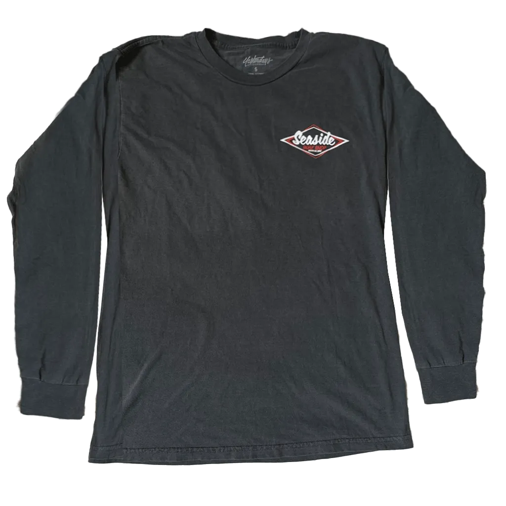 Seaside Surf Garment Dyed Vintage Logo L/S Tee - Smoke