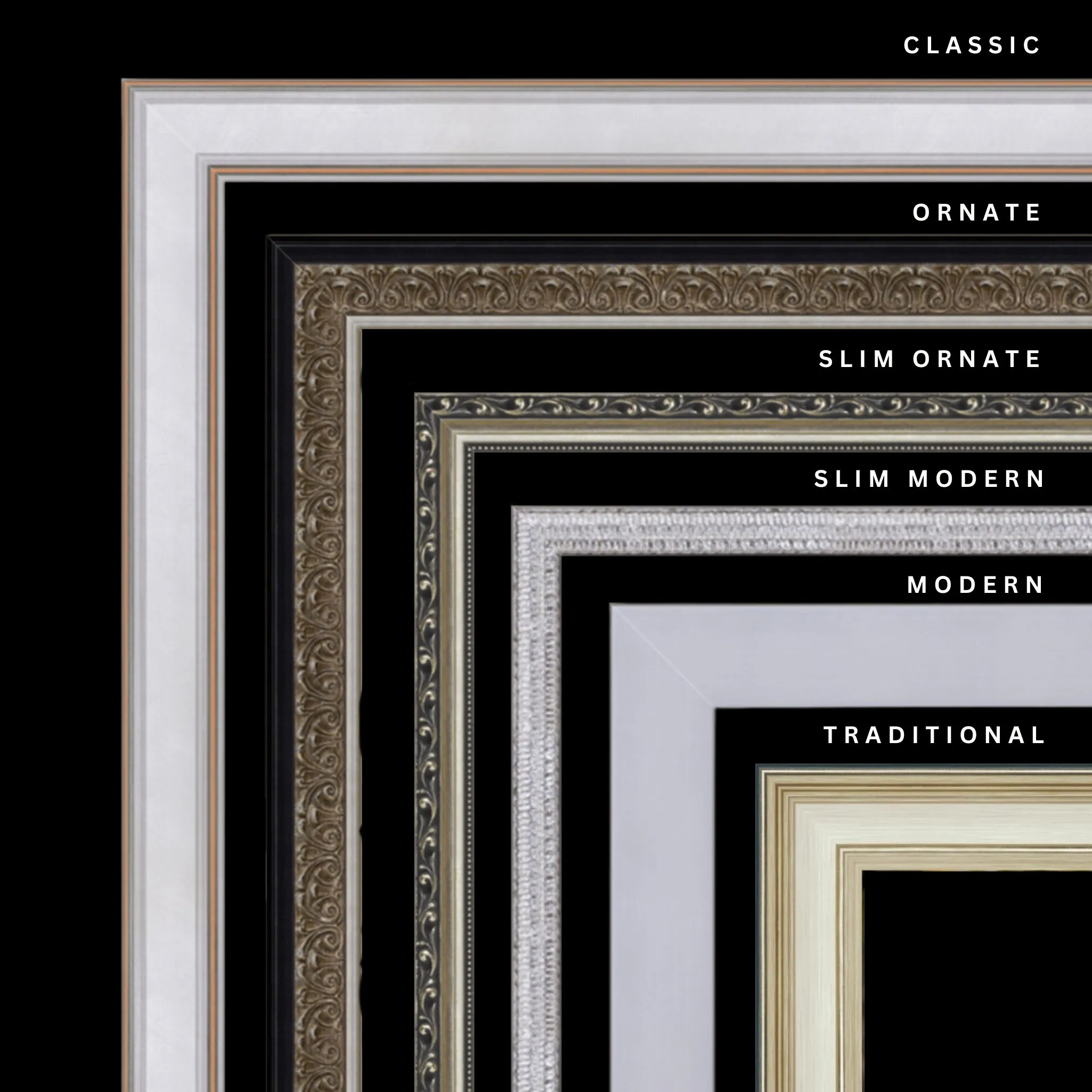 Silver 45x23 Picture Frame Ornate Traditional Classic Antique