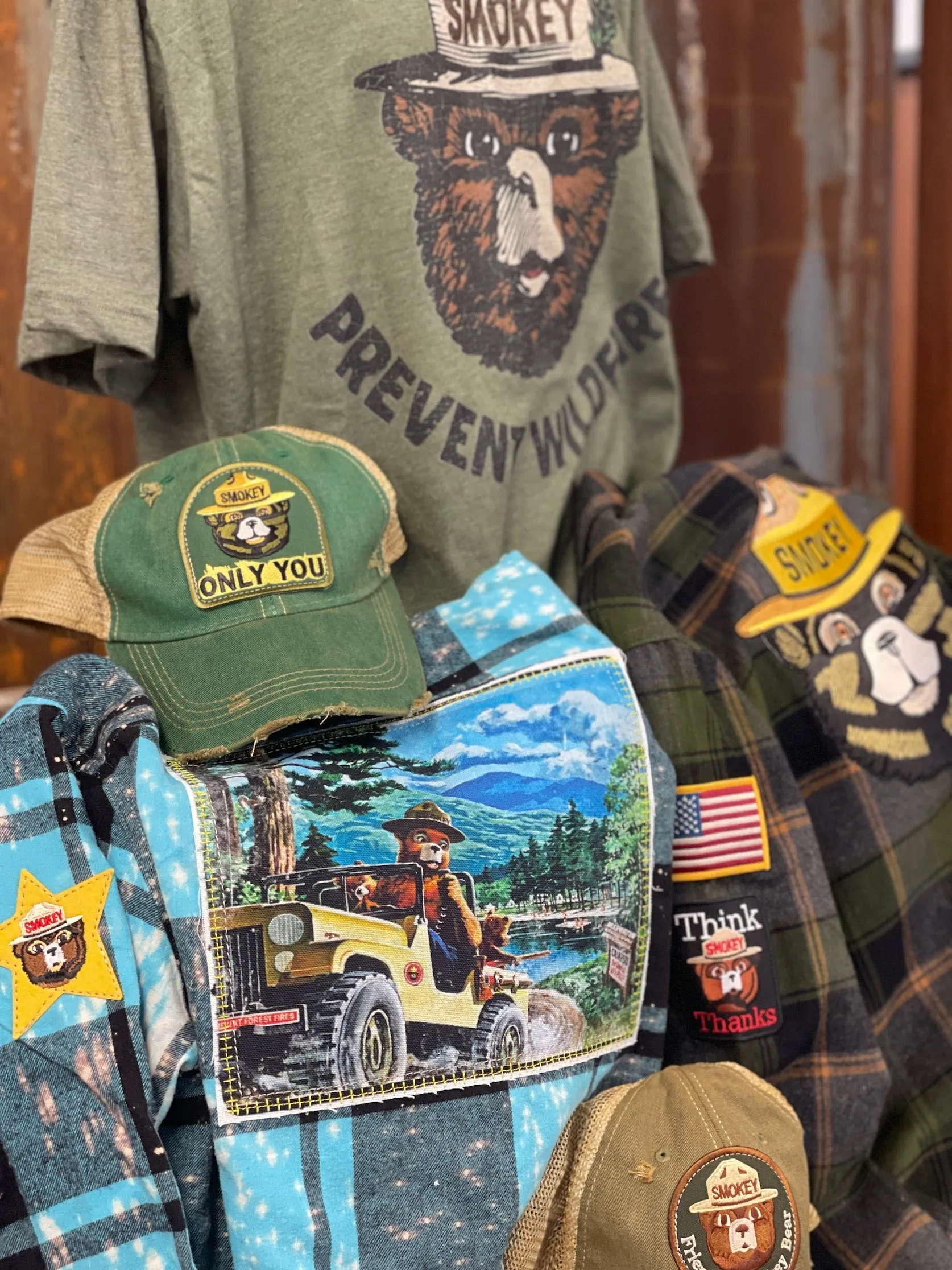 Smokey Bear ONLY YOU Hat - Distressed Kelly Green Snapback
