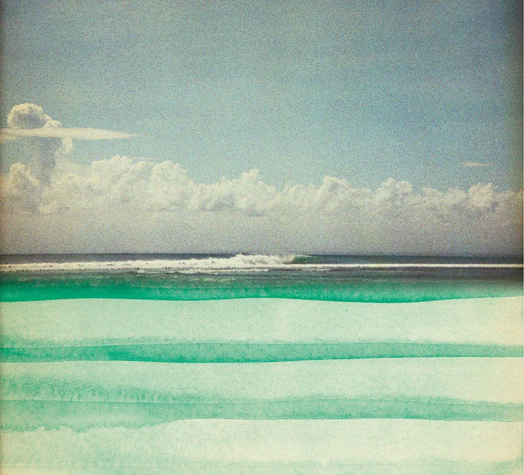 Surfing Art Print "Green Shore" - Mixed Media
