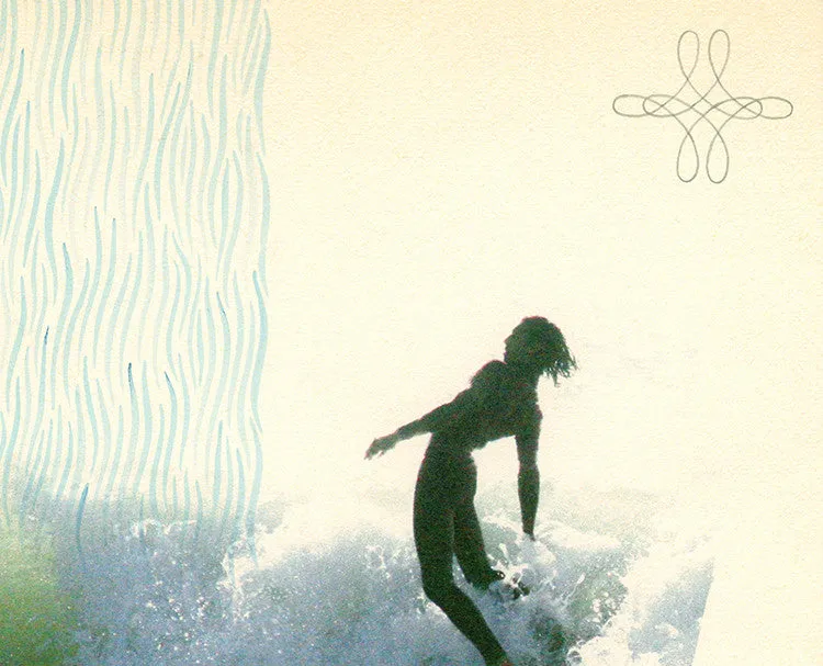 Surfing Art Print "His Mighty Downpour" - Mixed Media