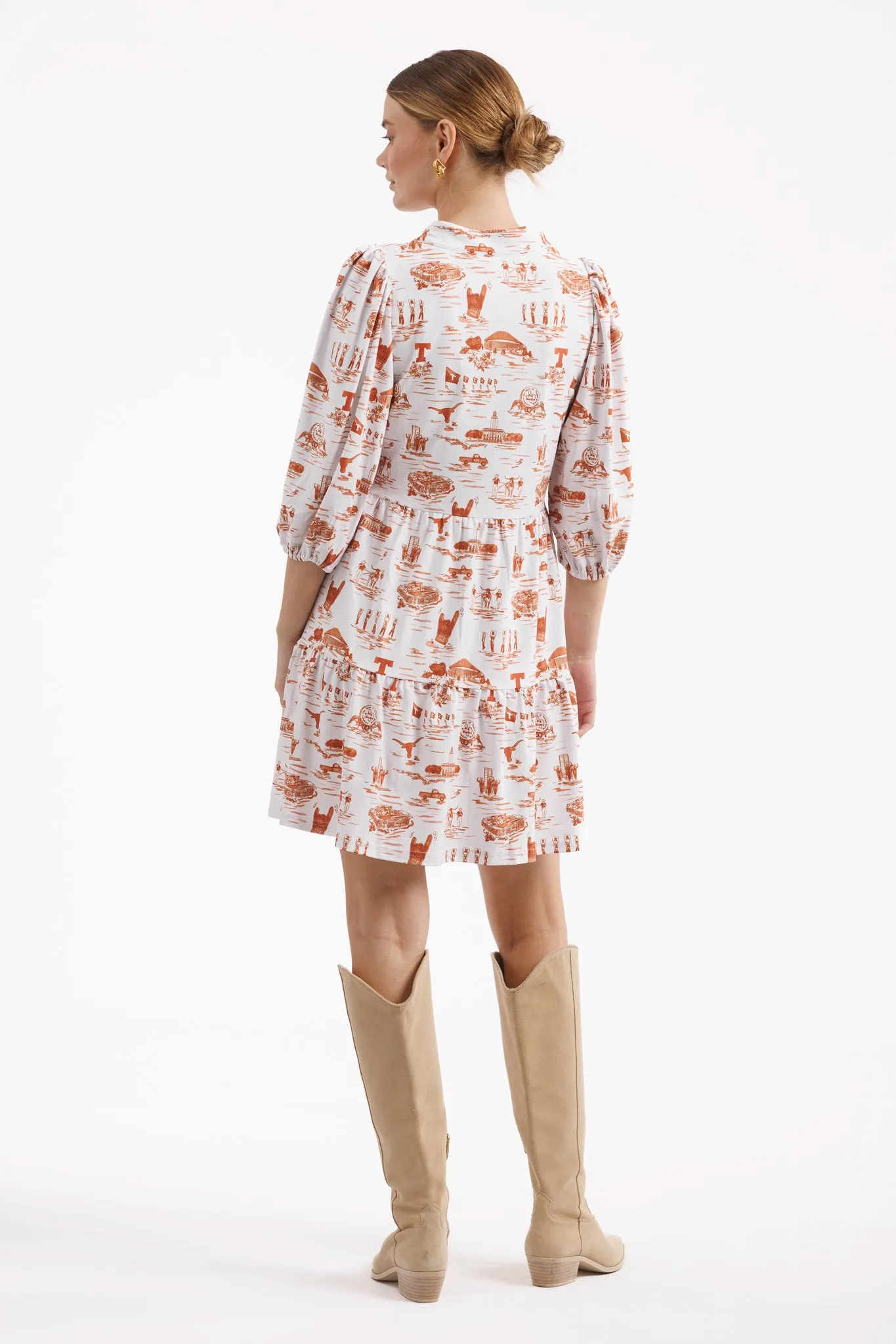 Optimized Title: Tory Dress - Texas Gameday Toile Tailgate Collection