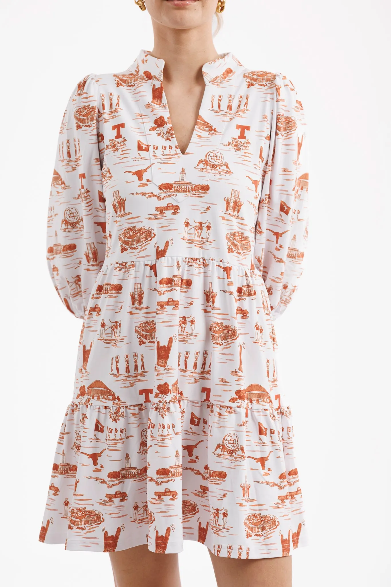 Optimized Title: Tory Dress - Texas Gameday Toile Tailgate Collection