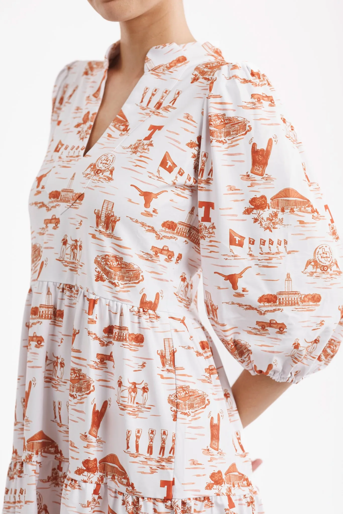 Optimized Title: Tory Dress - Texas Gameday Toile Tailgate Collection