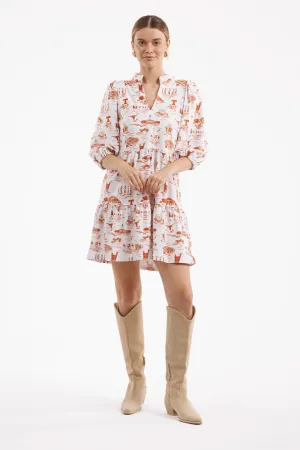 Optimized Title: Tory Dress - Texas Gameday Toile Tailgate Collection
