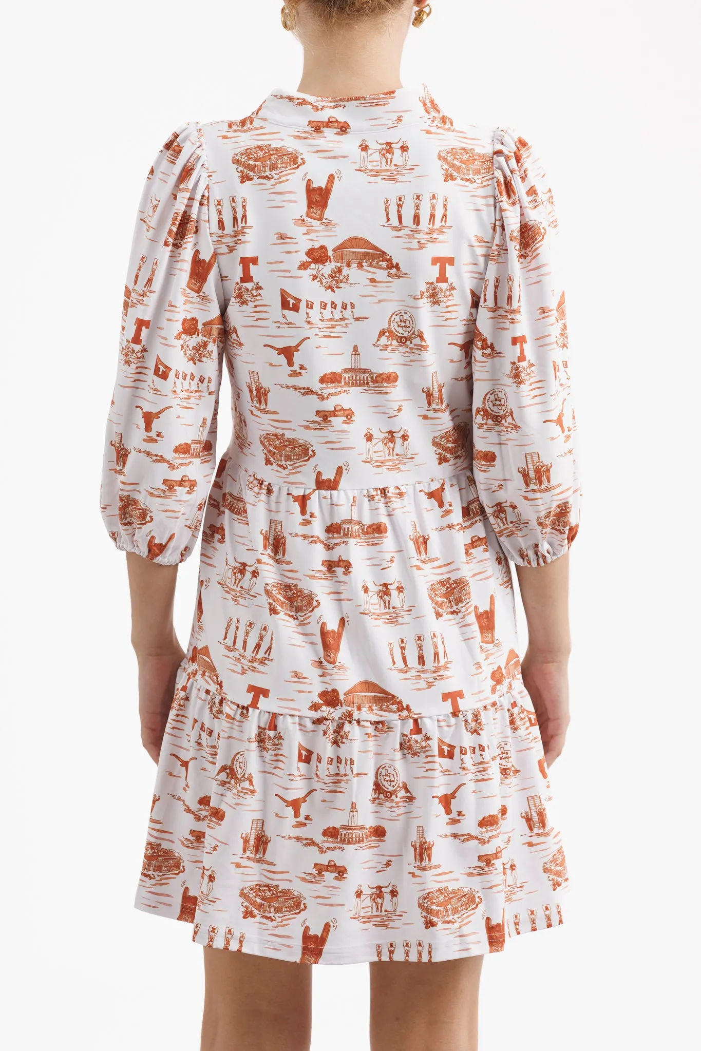 Optimized Title: Tory Dress - Texas Gameday Toile Tailgate Collection