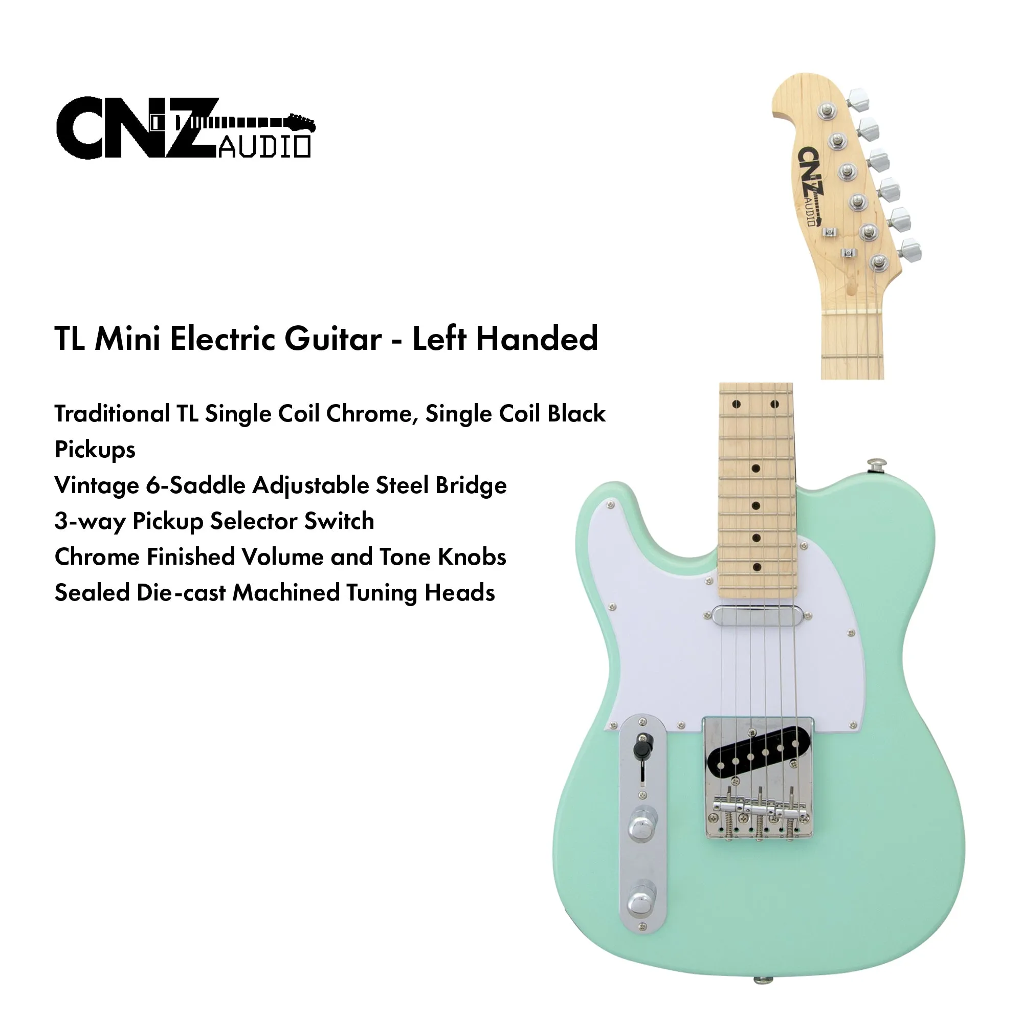 TL-C-SG-L | Lefty Electric Guitar - Surf Green