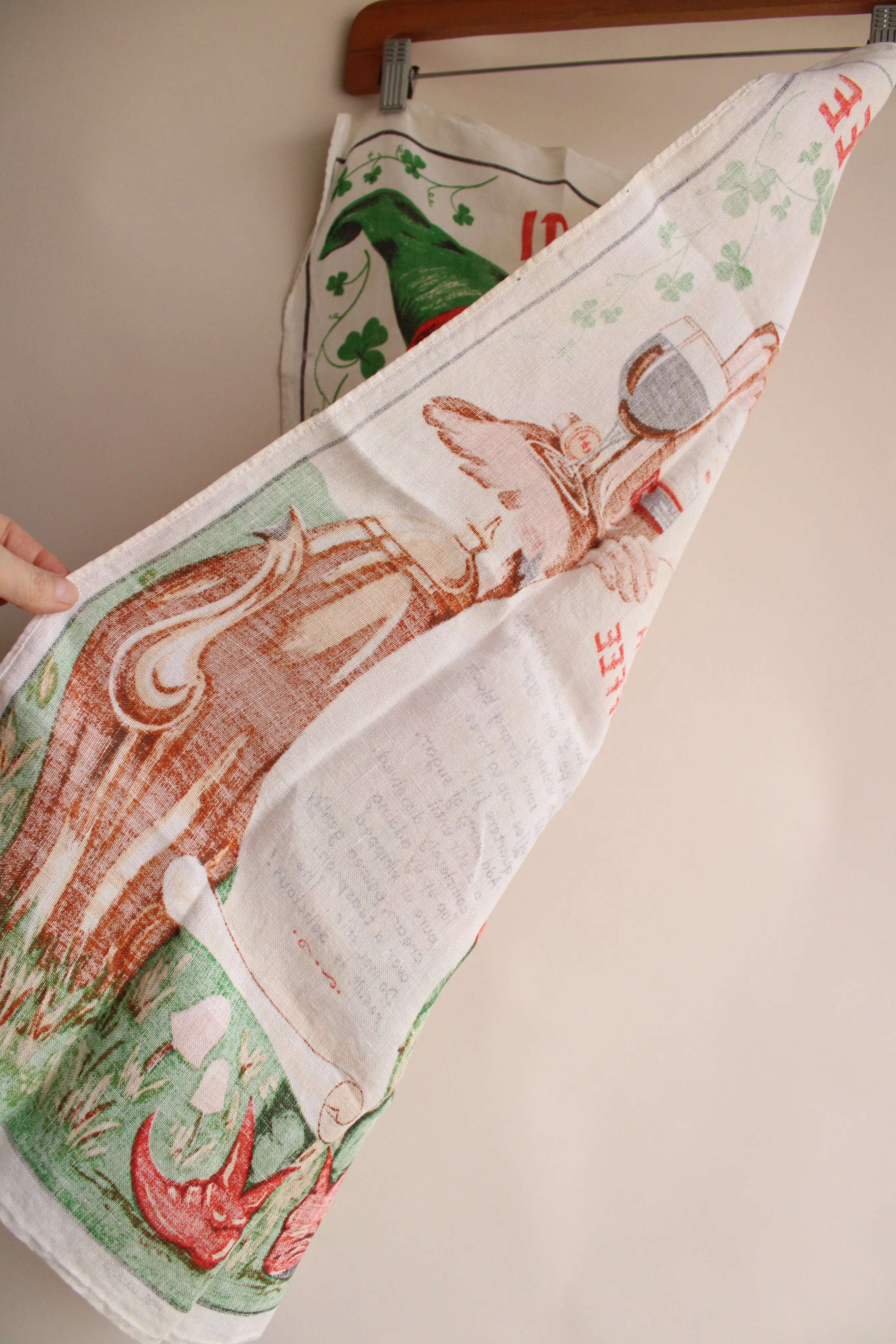 Vintage 1950s 1960s Irish Coffee Linen Tea Towel
