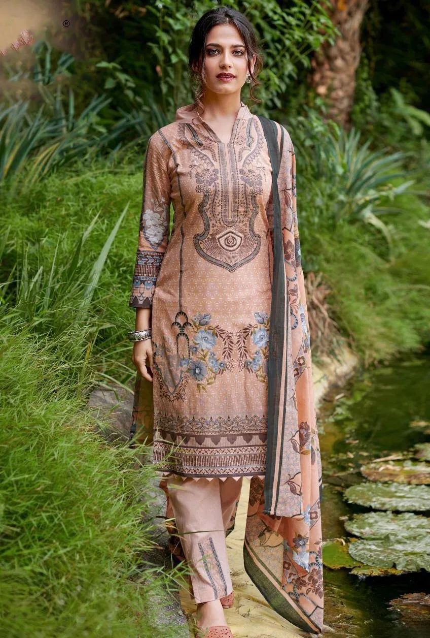 Women's Peach Color Pakistani suits Karachi Dress Material