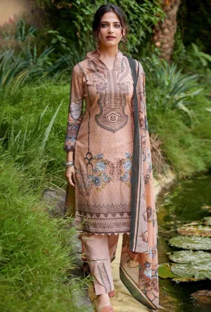 Women's Peach Color Pakistani suits Karachi Dress Material